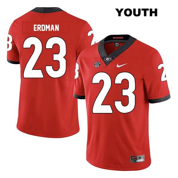 Georgia Bulldogs Youth Willie Erdman #23 NCAA Legend Authentic Red Nike Stitched College Football Jersey TOP0156IX